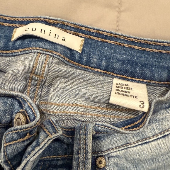 Eunina Light Blue Distressed Boyfriend Jeans - Picture 2 of 3